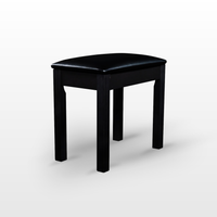 Artesia Piano Bench Vinyl Laminated Cabinet, Black