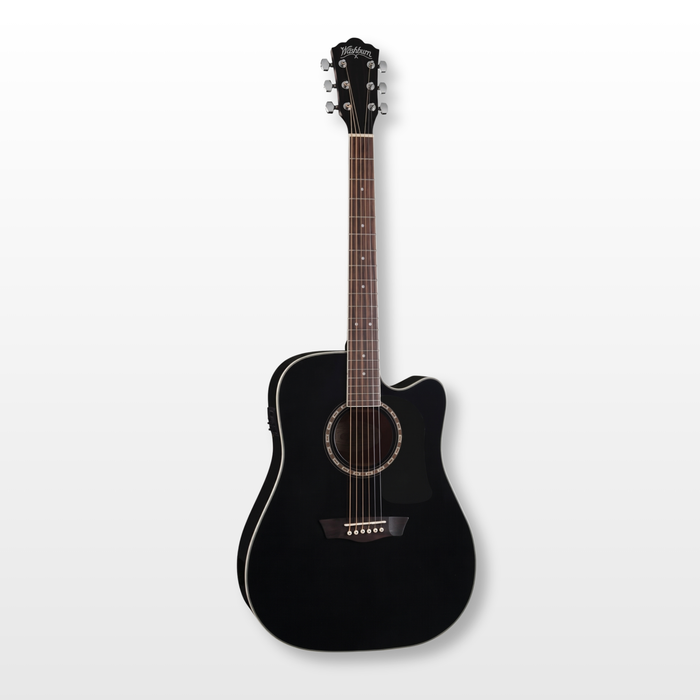 Washburn Apprentice Electro-Acoustic Guitar Pack, Black Color