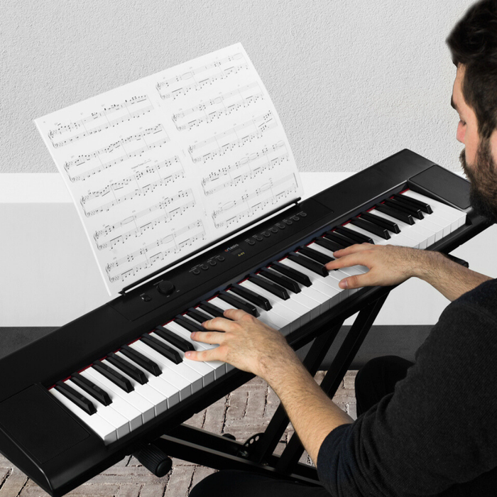 A-61 Semi-Weighted 61-Key Black Keyboard