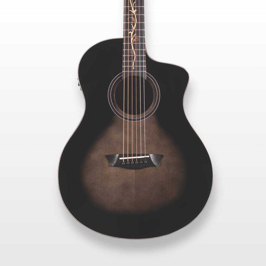 جيتار Washburn Bella Tono Suprema الصوتي الكهربائي، لون Charcoal Burst