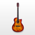Washburn Deep Forest Burl Ace Electro-Acoustic Guitar, Amber Fade