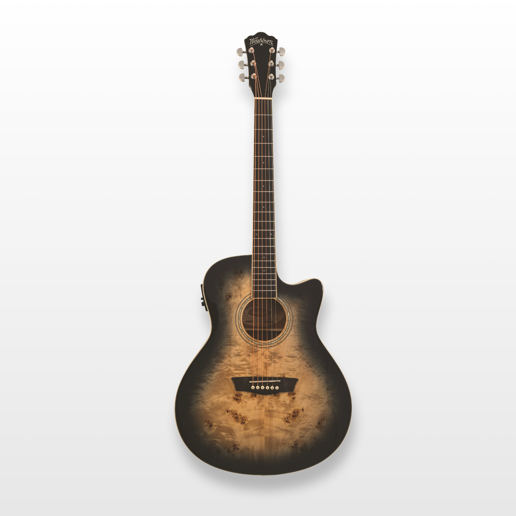 Washburn Deep Forest Burl Ace Electro-Acoustic Guitar, Black Fade