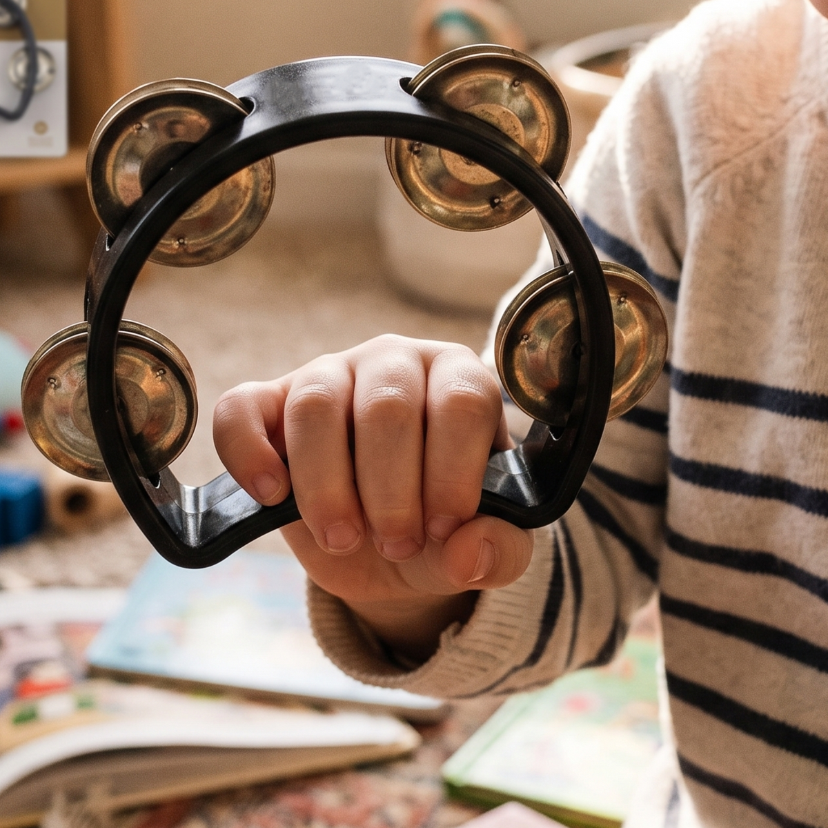 Stagg Mini Tambourine (4-Jingles), Black