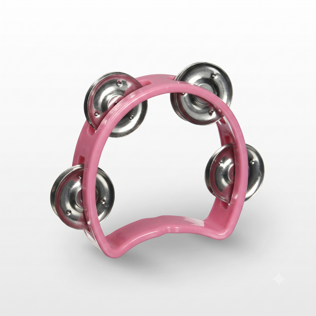 Stagg Mini Tambourine (4-Jingles), Pink