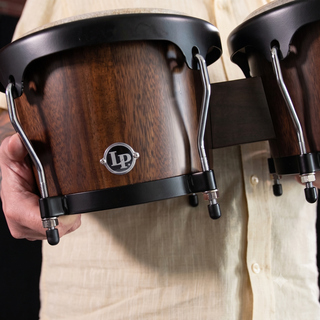 LP Aspire 6-3/4″ & 8″ Bongos, Dark Wood