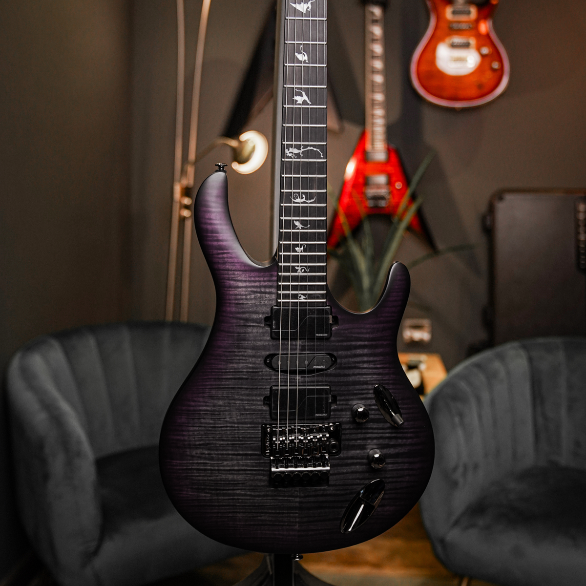 PRS SE Chleo Herman Li Signature Charcoal Purple Burst