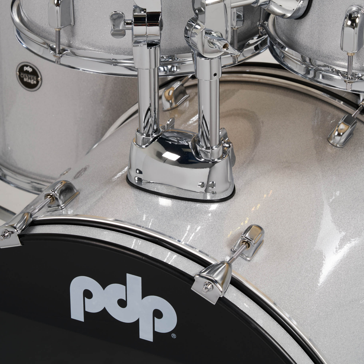 PDP Center Stage 5pc Drum Kit Diamond White Sparkle
