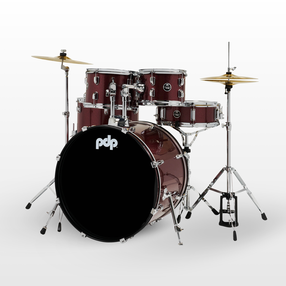 PDP Center Stage 5pc Drum Kit Ruby Red Sparkle Finish