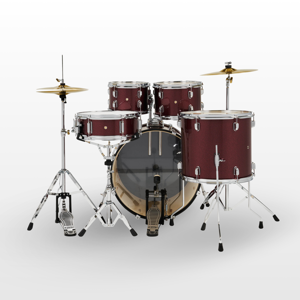 PDP Center Stage 5pc Drum Kit Ruby Red Sparkle Finish