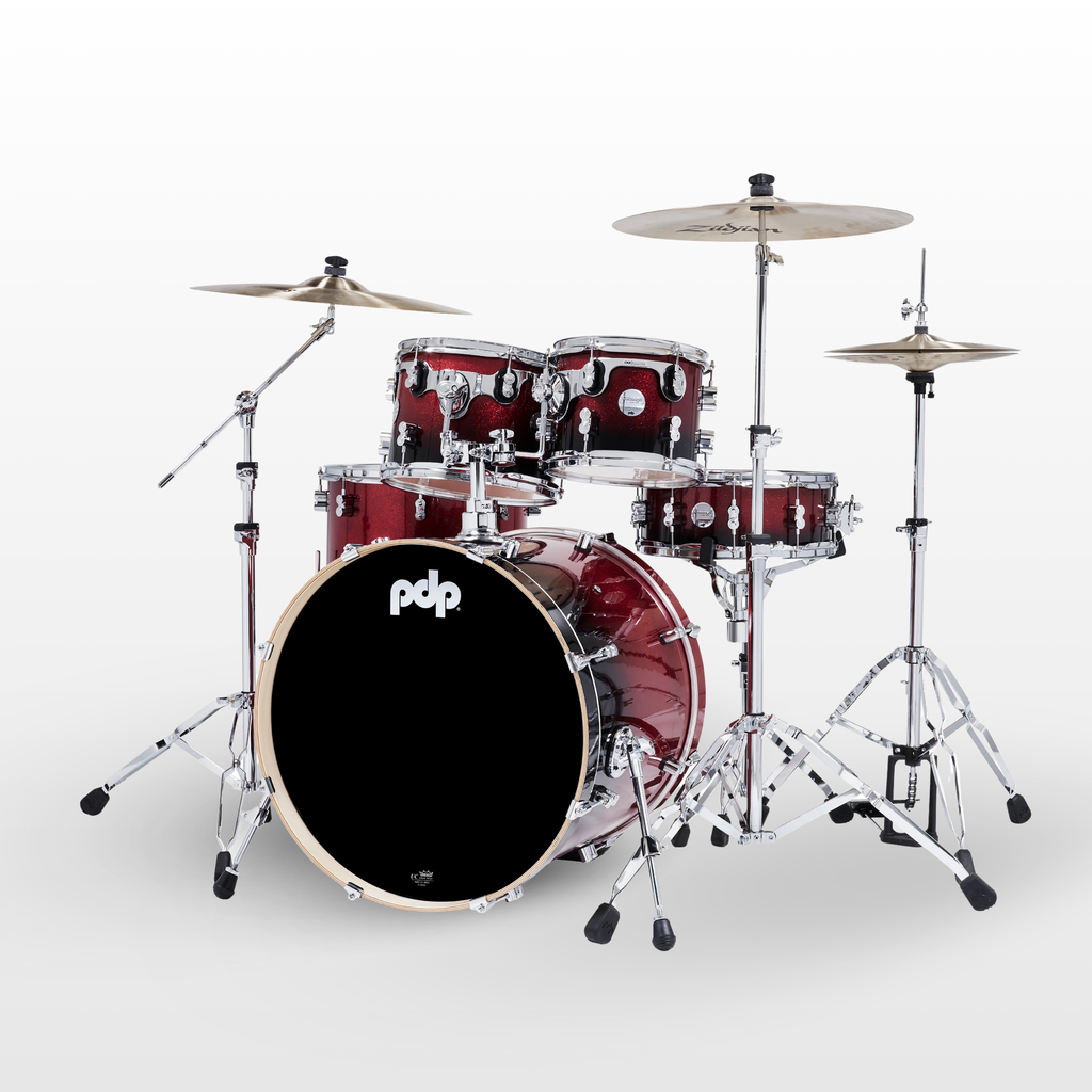 مجموعة صدفية PDP Concept Maple خماسية القطع بطلاء متدرج من الأحمر إلى الأسود