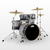 PDP Concept Maple Shell Pack, Silver Black Fade Lacquer