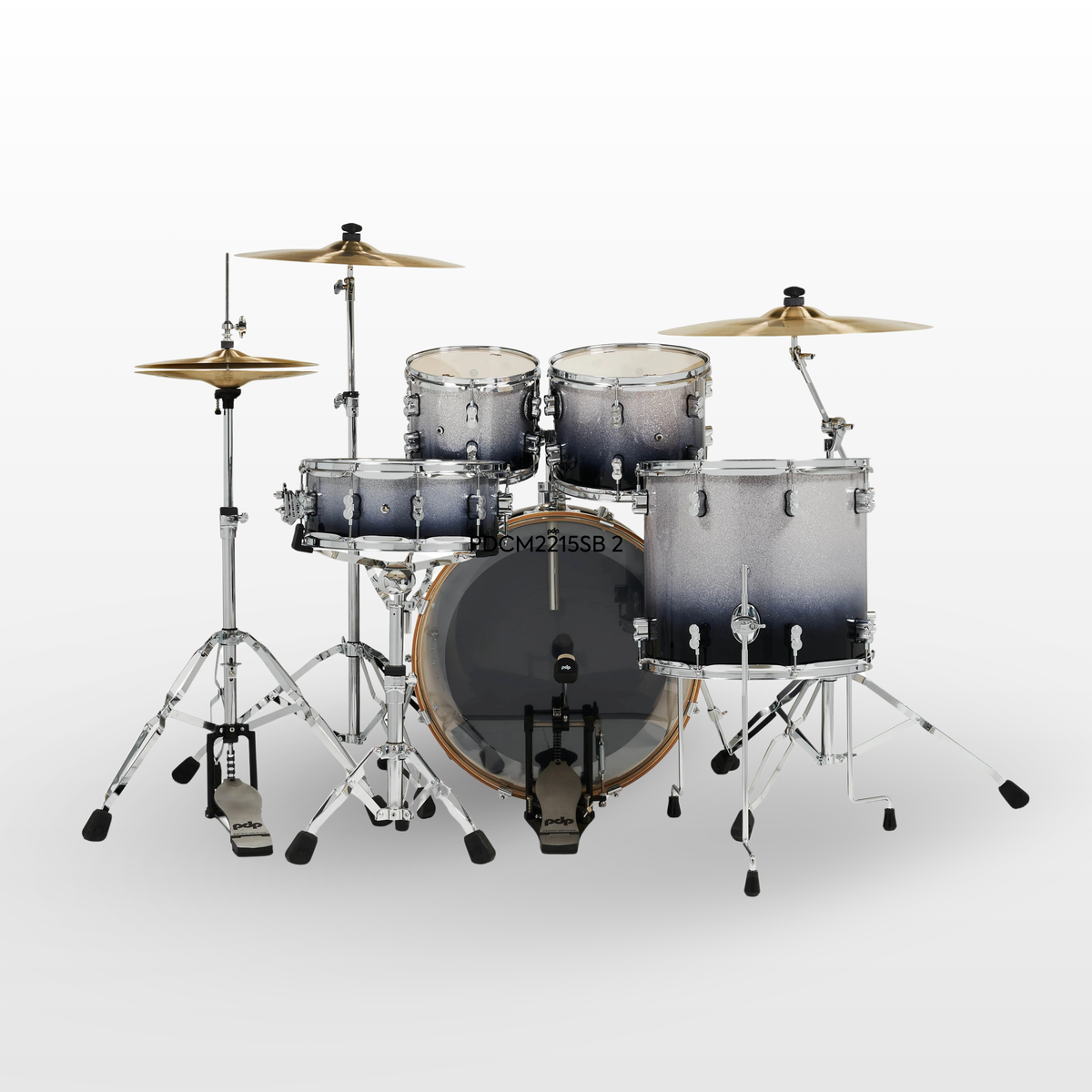 PDP Concept Maple Shell Pack, Silver Black Fade Lacquer