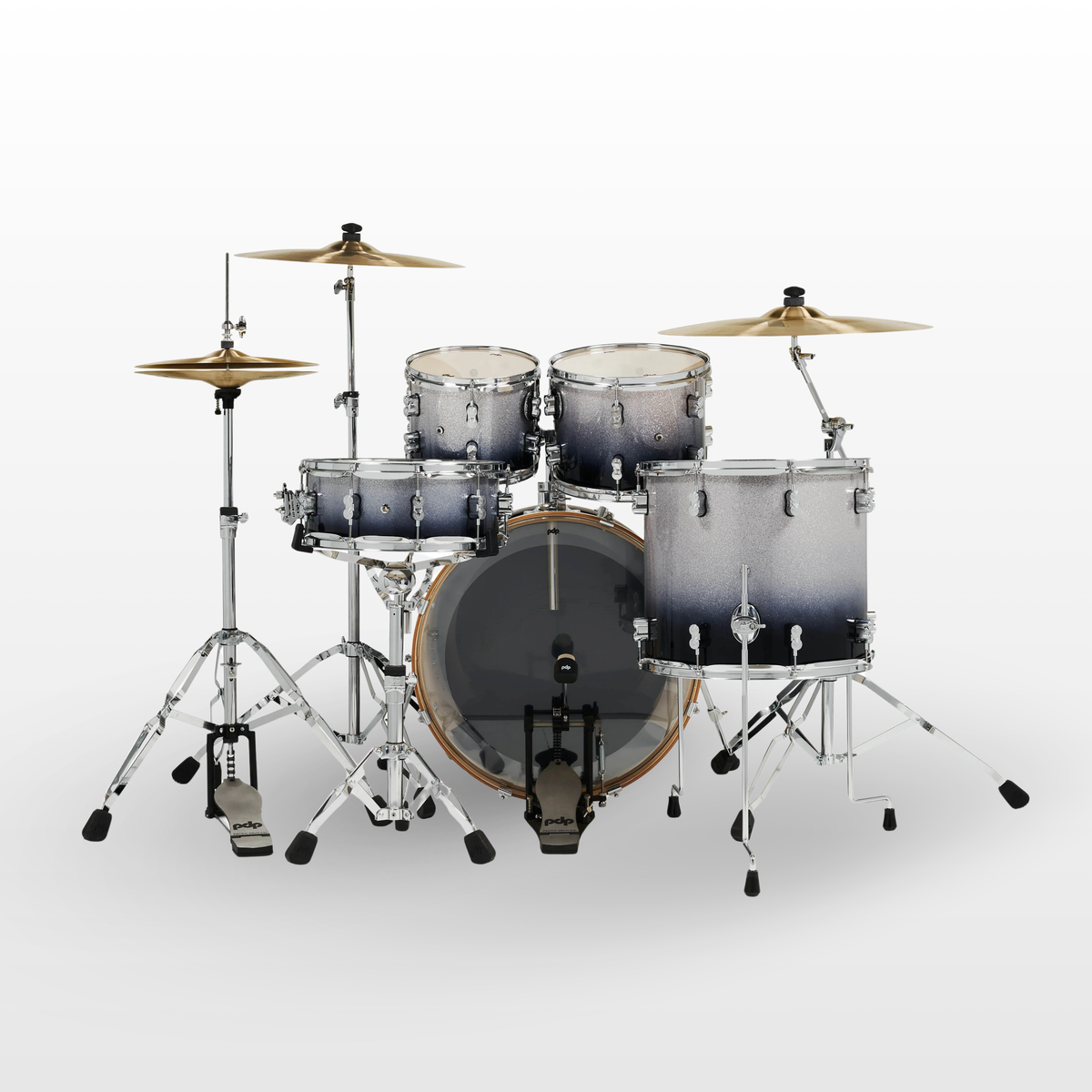 PDP Concept Maple 5pc Shell Pac, Satin Charcoal Burst Lacquer