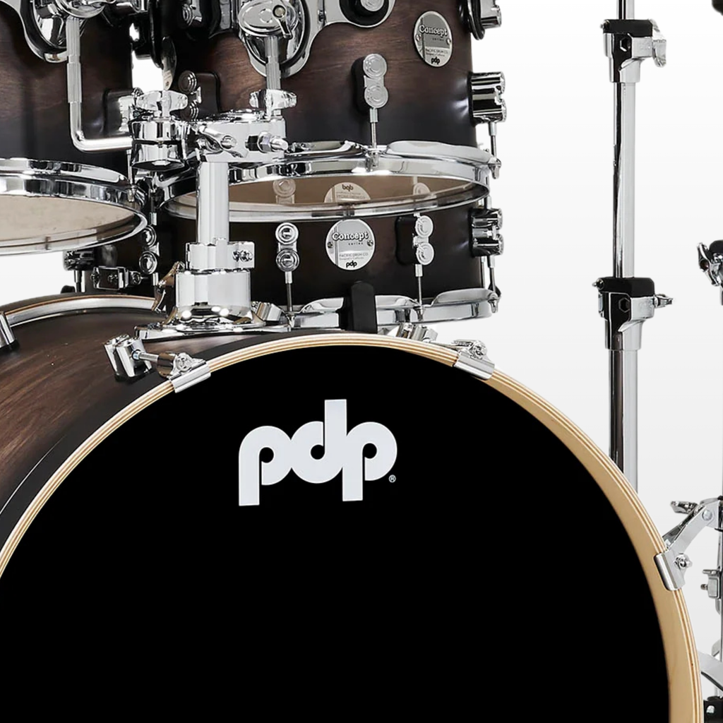PDP Concept Maple 5pc Shell Pac, Satin Charcoal Burst Lacquer
