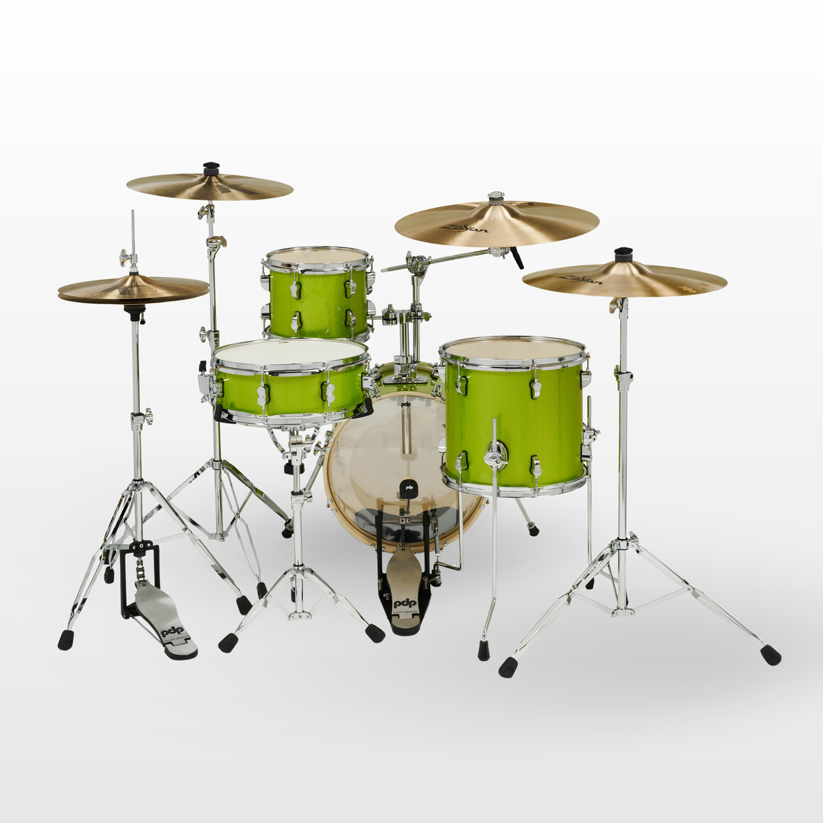 PDP New Yorker 4pc Shell Pack, Electric Green Sparkle