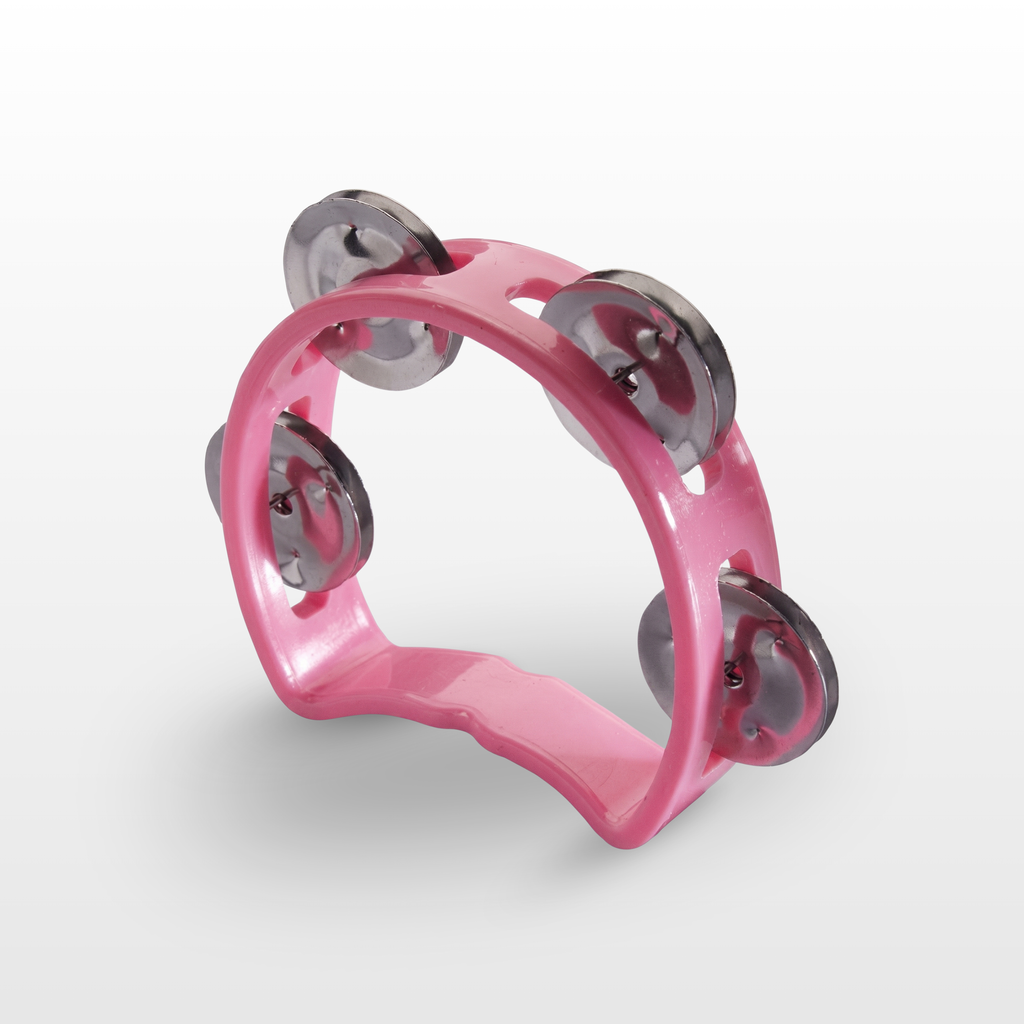 Stagg Mini Tambourine (4-Jingles), Pink
