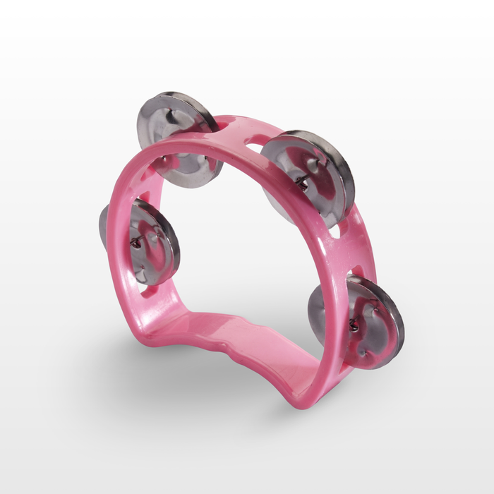 Stagg Mini Tambourine (4-Jingles), Pink