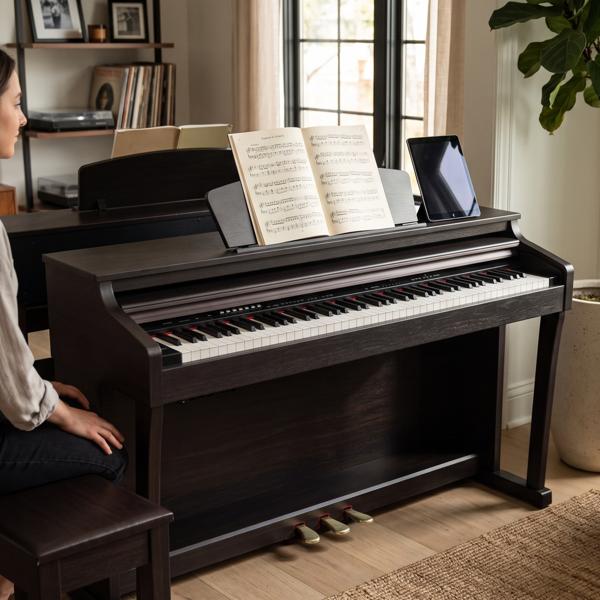 Ringway 88-Keys Digital Piano Oriental Scale, Satin Rosewood